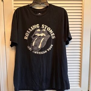 Rolling Stones 1981 American Tour T-Shirt‎ Black Graphic Band Tee L